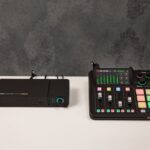 RØDECaster Video Core junto a RØDECaster Duo en una configuración compacta para producción multicámara y podcast en vídeo