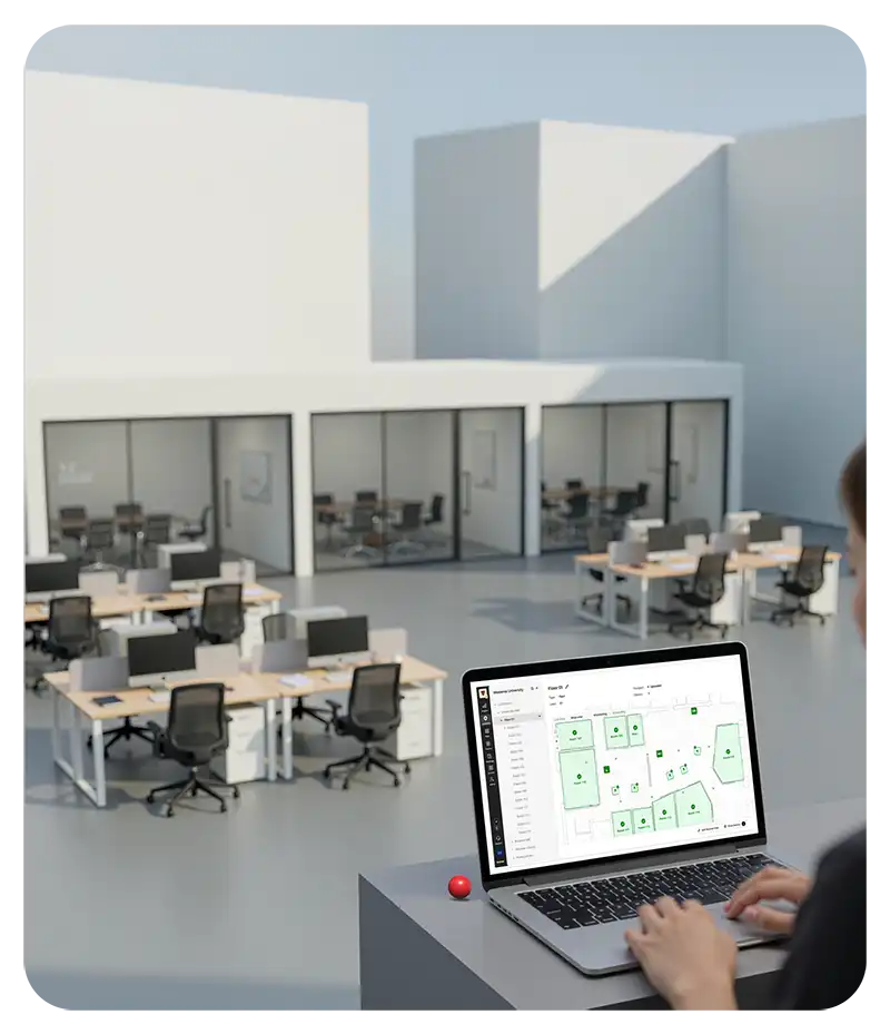 Gestión AV inteligente en oficinas modernas con monitorización de espacios desde Biamp Workplace