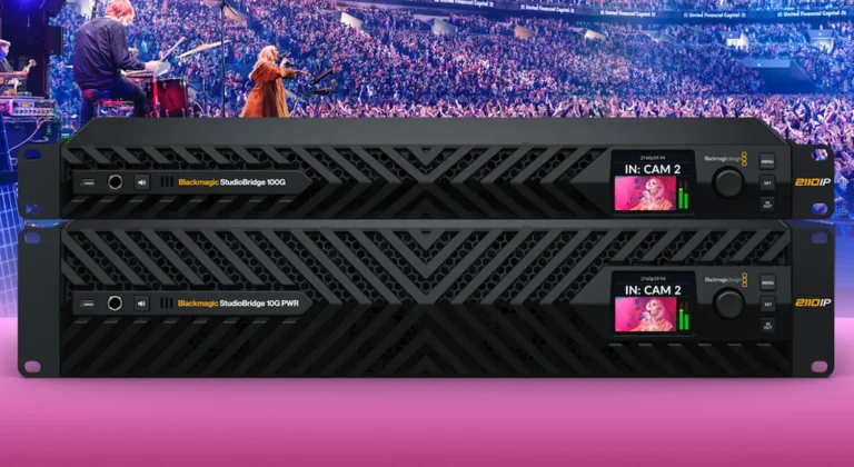 Blackmagic StudioBridge 10G PWR y StudioBridge 100G para producción broadcast IP en directo