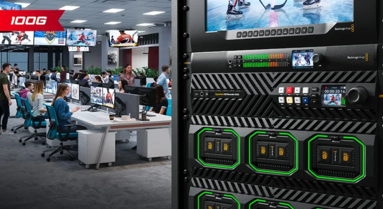 Blackmagic HyperDeck ISO Recorder 100G para grabación IP 100G, replay y producción en vivo profesional