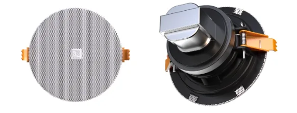 Altavoz de techo AUDAC Serie CENA con sistema SpringFit y conexión SnapConnect