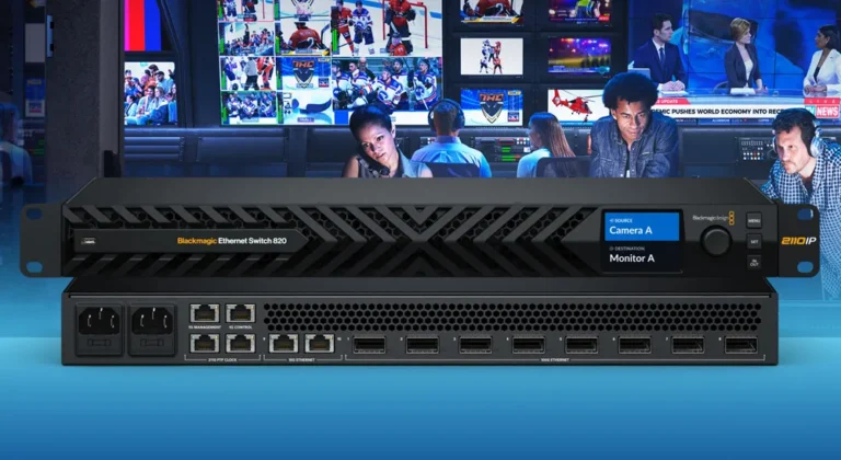 Blackmagic Ethernet Switch 820, conmutador de red 100G para broadcast IP