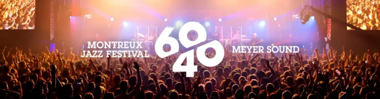 Meyer Sound Montreux Jazz Festival 60-40, gráfica conmemorativa de los 40 años de la marca como Global Official Sound Partner