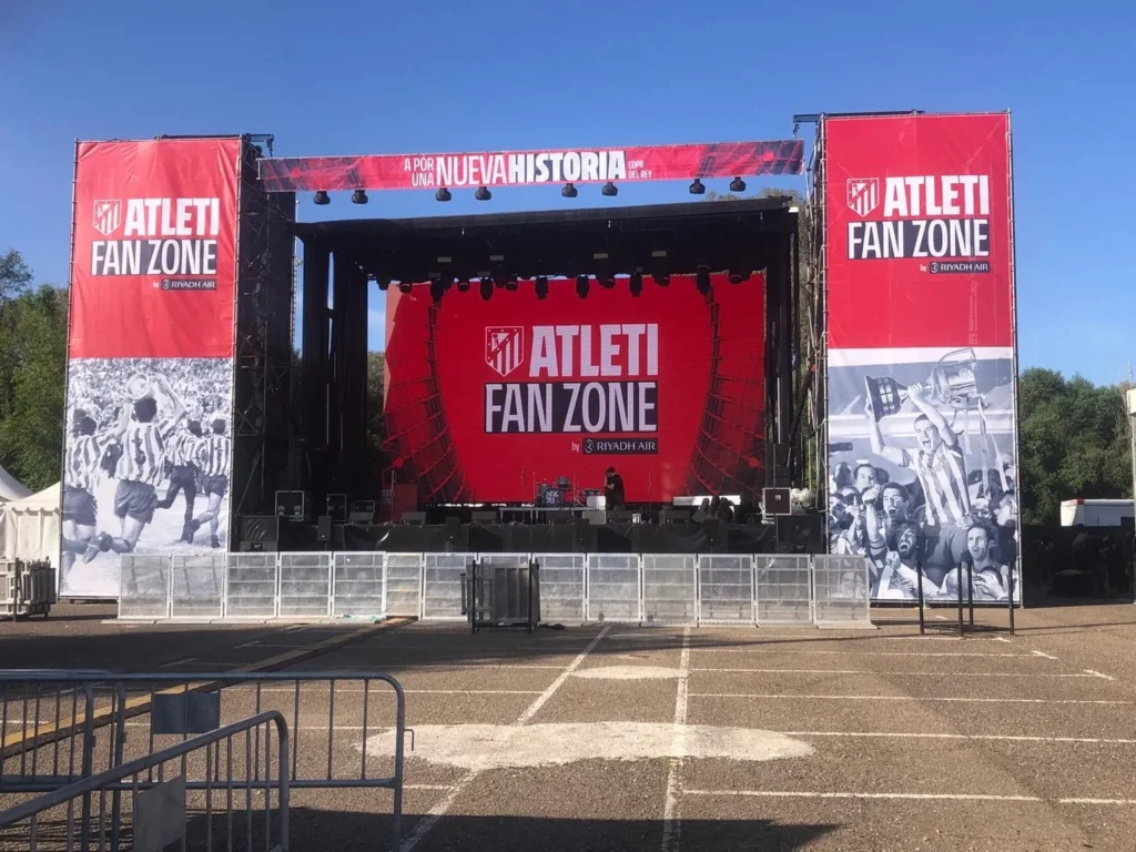 Sonorización de la fanzone del Atlético de Madrid en la Copa del Rey 2026