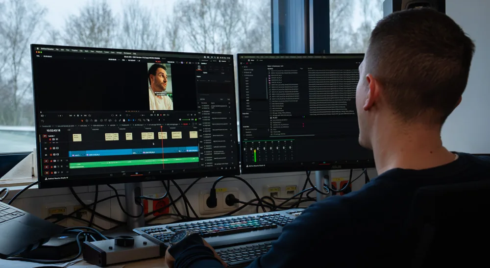 Flujo de trabajo unificado de edición de audio y vídeo con DaVinci Resolve Studio en Studio Hamburg