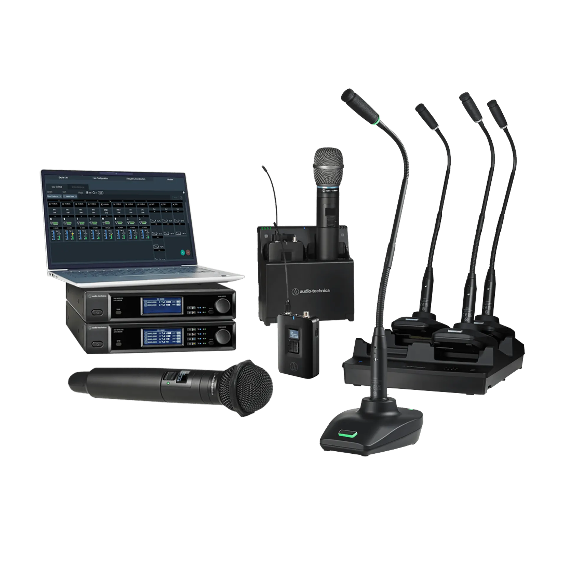 Receptor de medio rack y transmisores compatibles con Dante del Audio-Technica D50