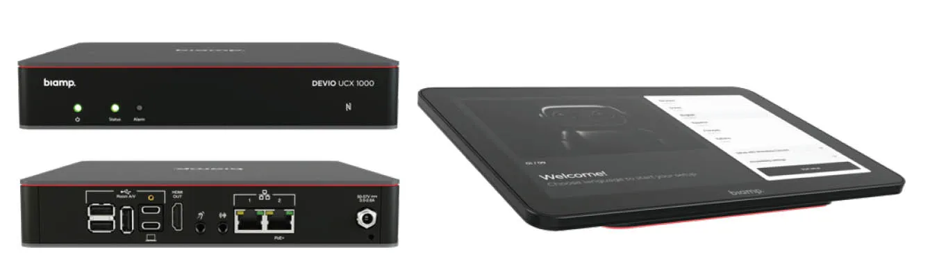 Biamp Devio UCX 1000 para salas pequeñas y medianas con barra de conferencias
