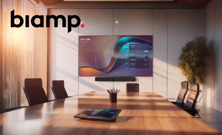 Biamp InfoComm 2026: sala de reuniones con Devio UCX, Workplace Control y soluciones AV para colaboración
