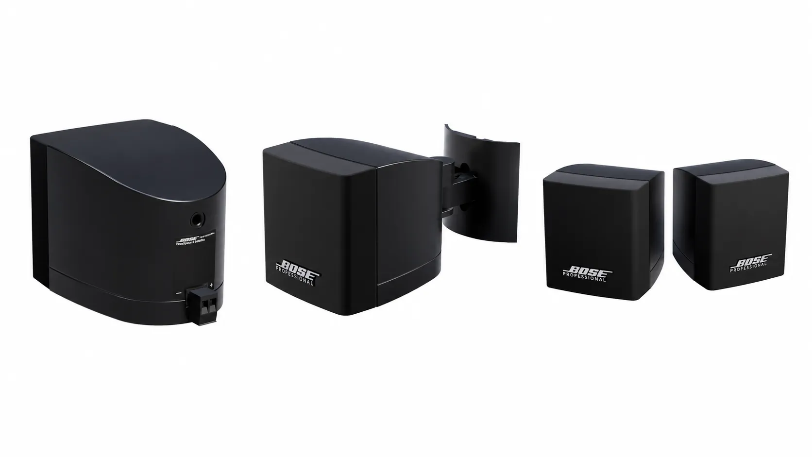 Satélites Bose FreeSpace 3 Mini Cube, altavoces compactos para espacios comerciales y de hostelería