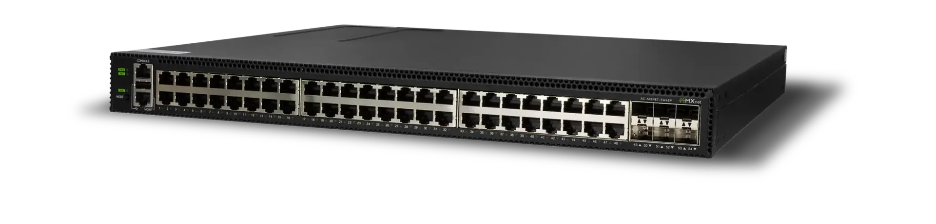 Switches MXnet serie P: AVPro Edge lleva a 25 Gb los enlaces de sus redes AV sobre IP 2 Switch AVPro Edge AC-MXNET-SW48P con 48 puertos RJ45 y las jaulas SFP28 en el lateral derecho