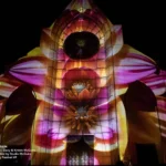 Proyección de gran formato sobre la fachada de la catedral de Notre-Dame-de-la-Treille realizada con dos proyectores Christie Griffyn 4K50-RGB de ADC Production