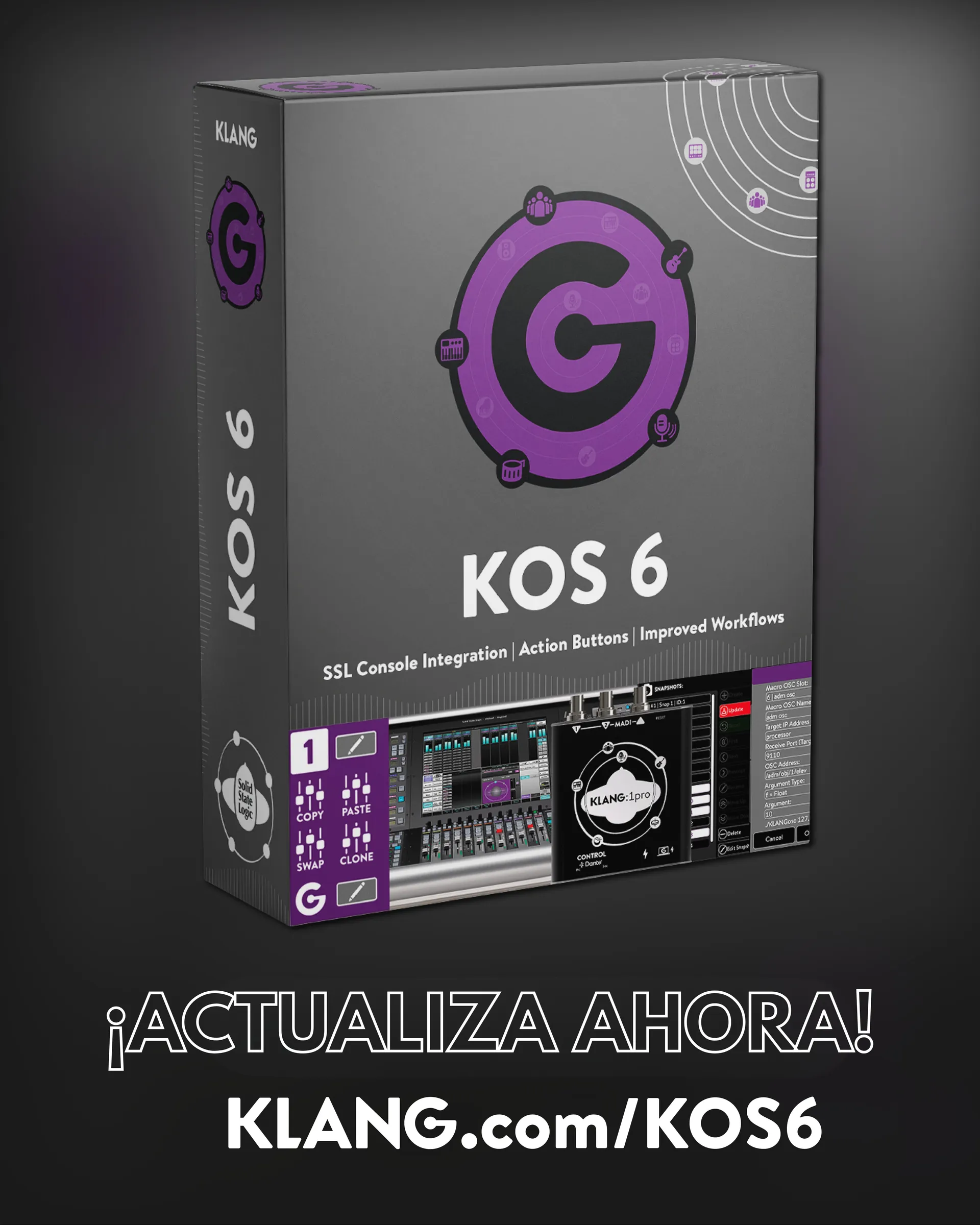 KLANG presenta KOS 6 con patching Dante nativo y nuevas funciones de control 6 Configuración de botones de acción y Macro OSC en KOS 6