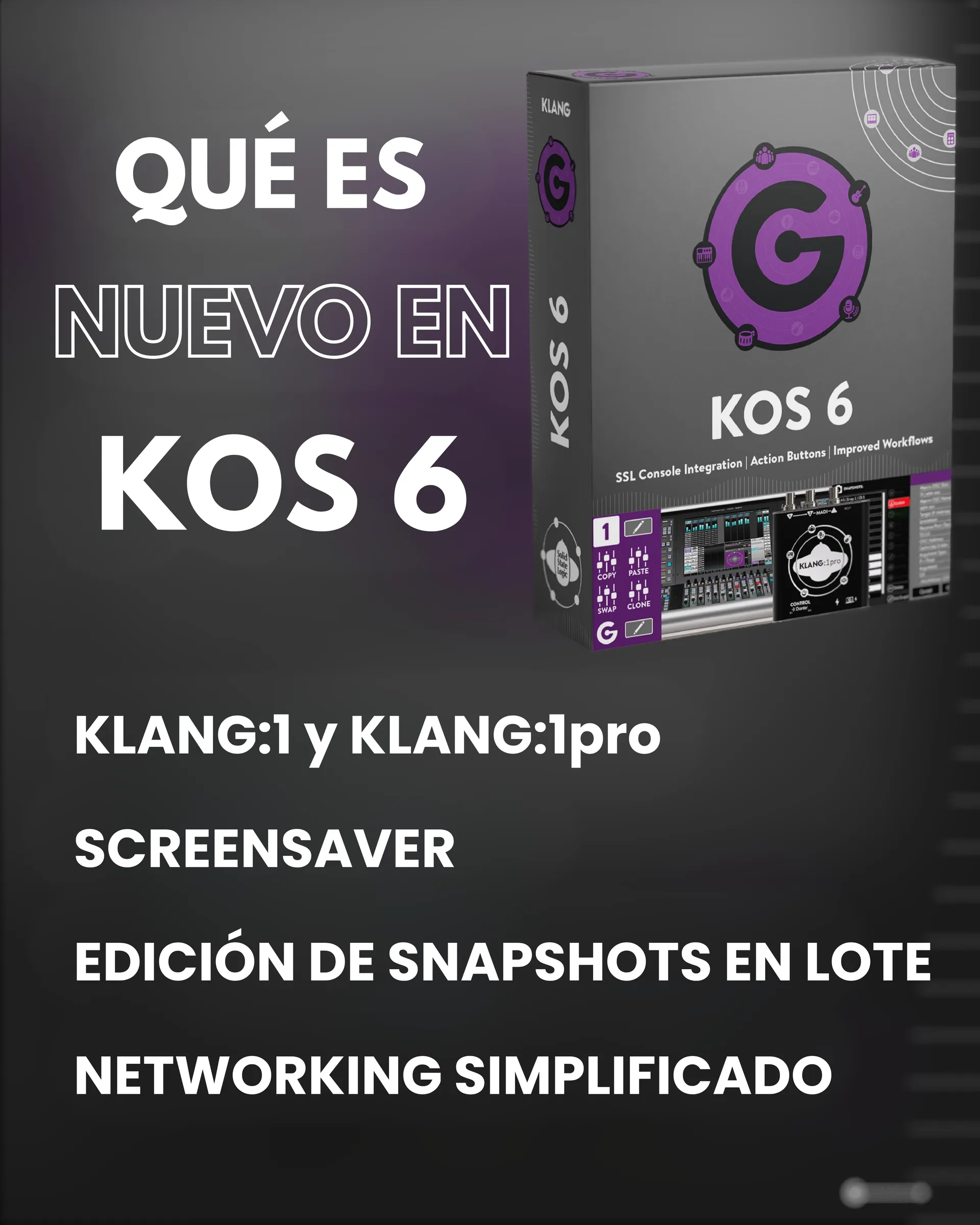 KLANG presenta KOS 6 con patching Dante nativo y nuevas funciones de control 2 Resumen de novedades de KOS 6 en el ecosistema KLANG