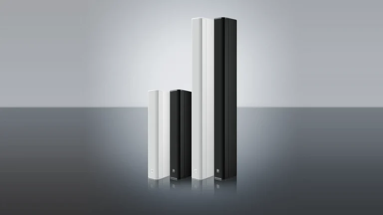 Altavoces Optimal Audio Column 8 y Column 16 en acabados blanco y negro para instalaciones comerciales