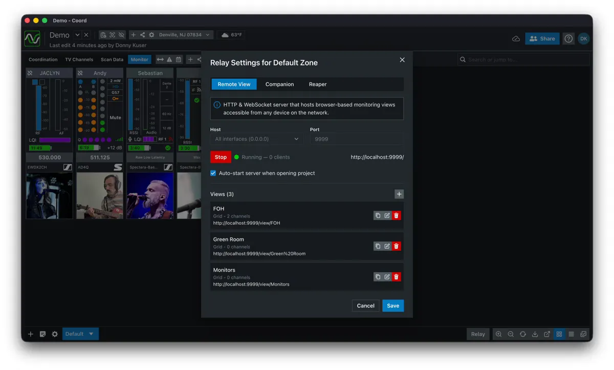 SoundBase Remote View para supervisión de sistemas inalámbricos