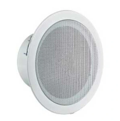 Altavoz de techo UDE AP-156EN blanco con rejilla circular y caja posterior metálica para montaje empotrado