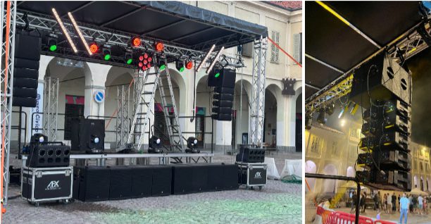 Audibax Pro demuestra el potencial de los sistemas Seattle y Manhattan en Piazza Ottinetti, Italia 2 Sistema Line Array Audibax Seattle 3000H en Piazza Ottinetti, Ivrea