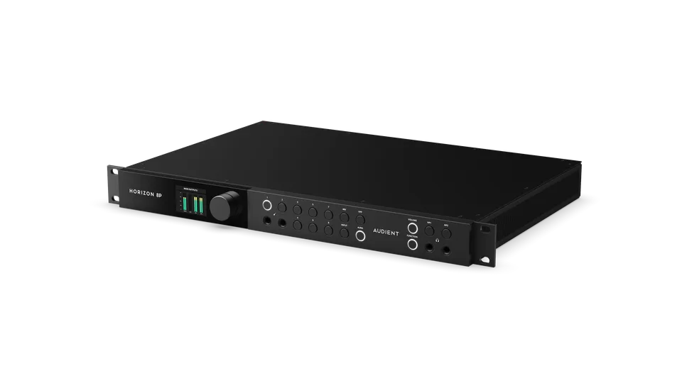 Audient Horizon: nueva gama de interfaces Thunderbolt 3 para estudios de grabación profesionales 3 Audient Horizon 8P en perspectiva con sus preamplificadores Console y control ORBIT