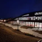 Exterior del Basque Culinary Center con sistema de megafonía de emergencia UDE