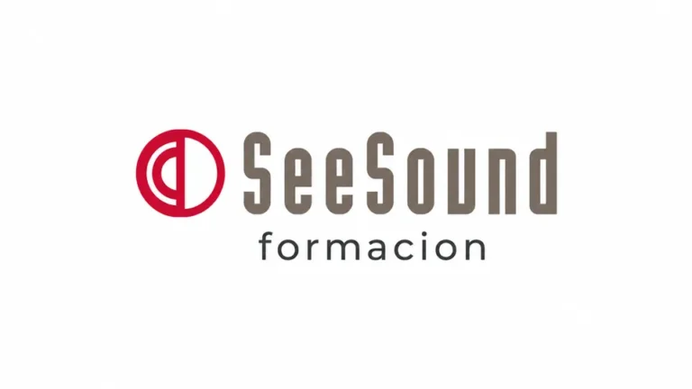 Logotipo de SeeSound con la palabra formación sobre fondo blanco