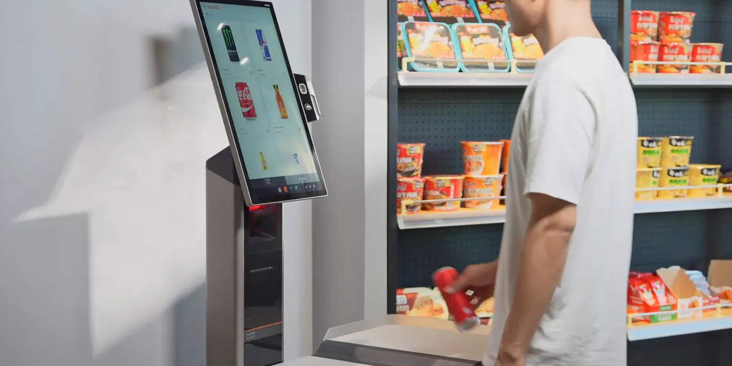 Sunmi Flex 3 llega a España para retail, hostelería y autoservicio 4 Terminal Sunmi Flex 3 usado como punto de autocobro en un comercio