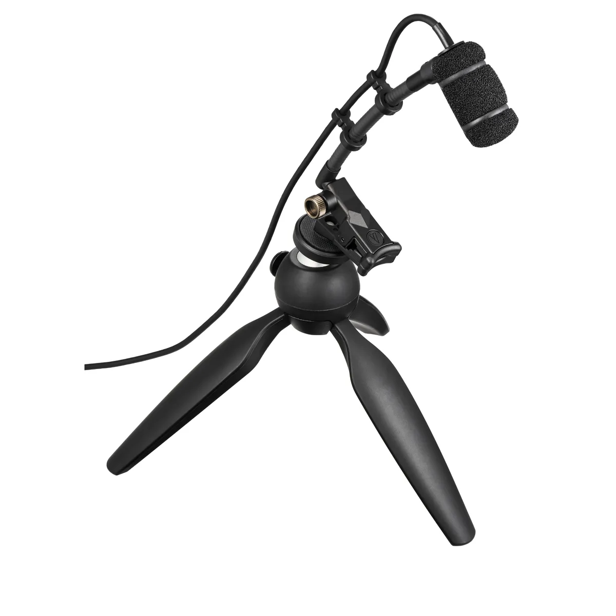 Audio-Technica BP350ST-UB instalado en cuello de cisne con montura AT8491UC