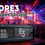 Procesador Barco Encore3 de la familia Event Master ante un escenario de concierto con pantallas LED