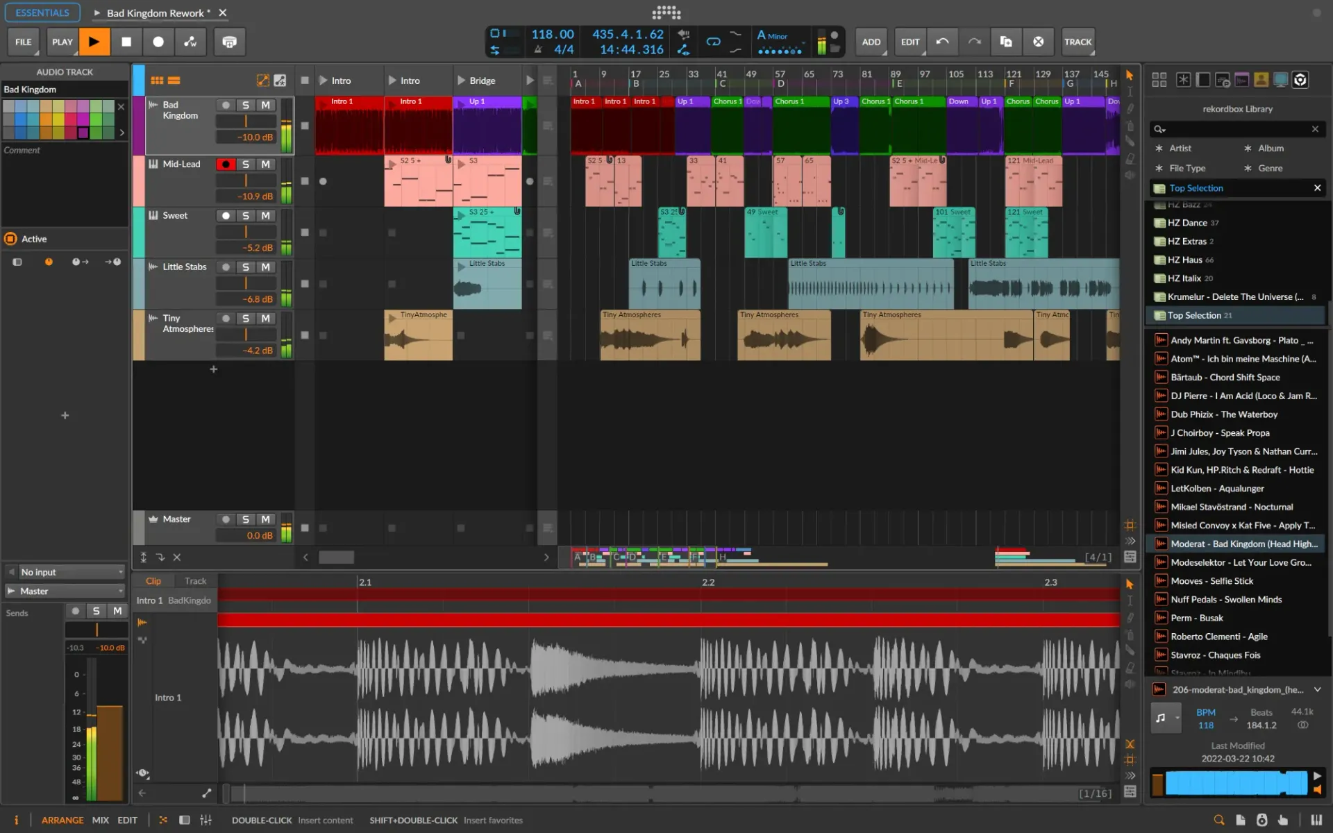 Studio Plan de AlphaTheta: Bitwig Studio Essentials lleva la biblioteca de rekordbox a la producción musical 2 Remezcla en Bitwig Studio Essentials con la biblioteca de rekordbox abierta en el navegador lateral