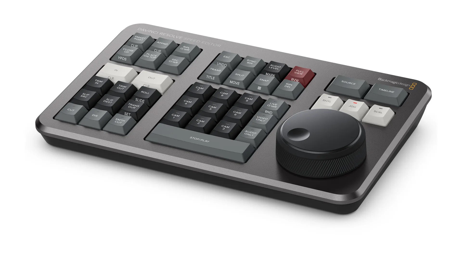 Blackmagic Design rebaja un 20 % DaVinci Resolve Studio y sus paneles hasta el 20 de noviembre 2 Teclado DaVinci Resolve Speed Editor con dial de búsqueda, incluido en la oferta de DaVinci Resolve Studio