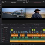 Página Edit de DaVinci Resolve Studio 21 con línea de tiempo multipista y mezclador de audio