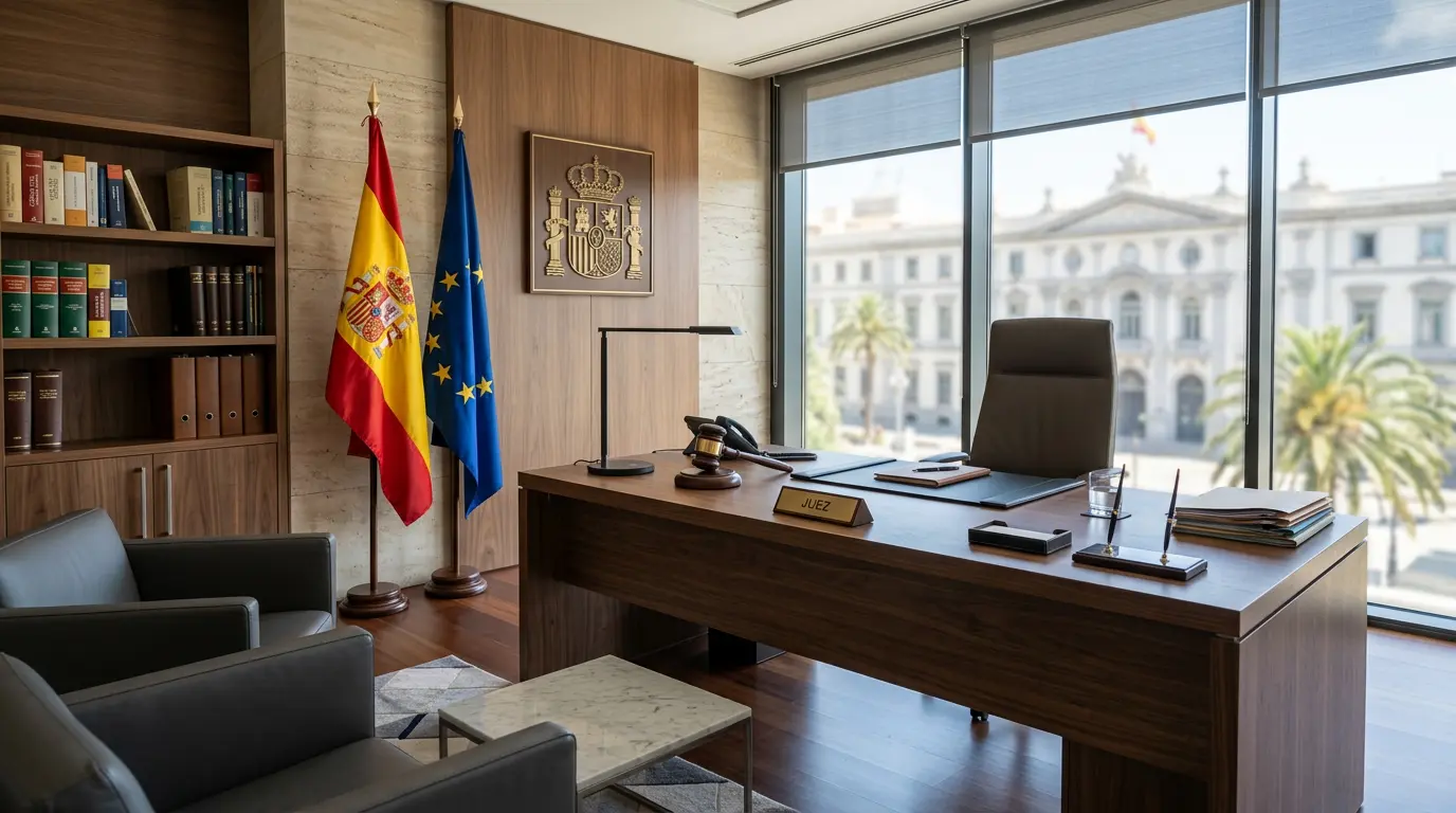 Biamp para juzgados: audio, videoconferencia y privacidad acústica en las salas de vistas 2 Despacho judicial recreado digitalmente, uno de los espacios que contempla la propuesta de Biamp para juzgados en privacidad acústica